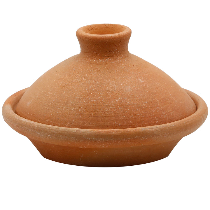 Klein Tajine uit Marokko 20 cm, naturel en ongeglazuurd van traditionele klei