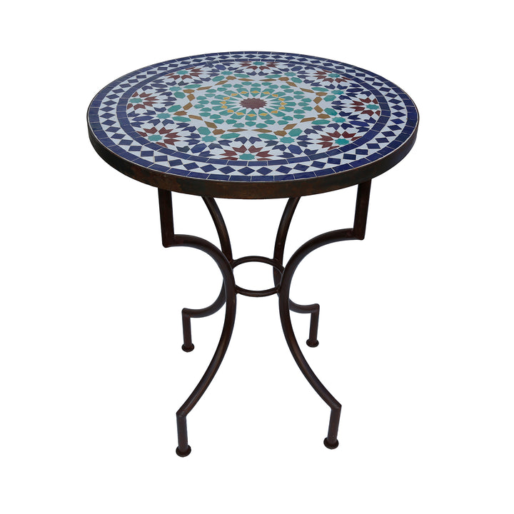 Table en mosaïque avec un motif coloré - idéale comme table de balcon ou table à manger en plein air