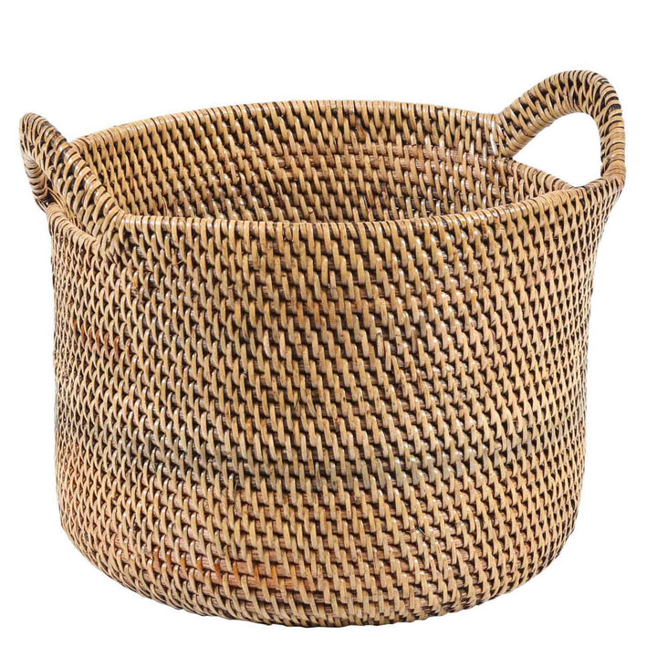Panier en rotin Elie marron avec poignée