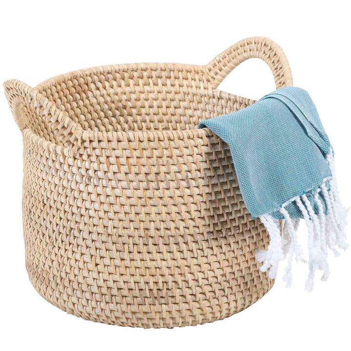 Panier en rotin Elie Nature avec poignée