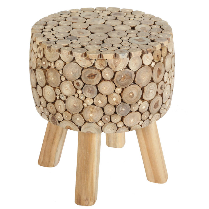 Tabouret en bois de teck Samira