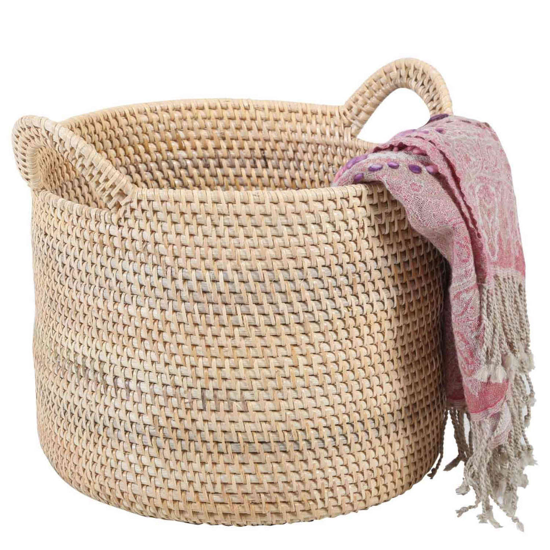Panier en rotin Elie Nature avec poignée