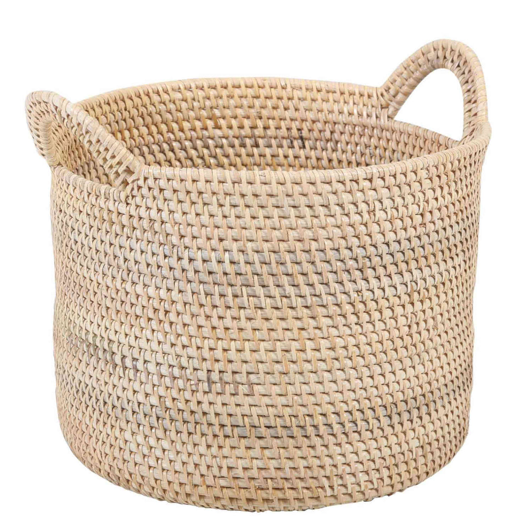 Panier en rotin Elie Nature avec poignée