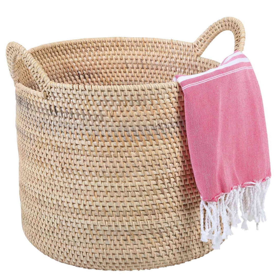 Panier en rotin Elie Nature avec poignée