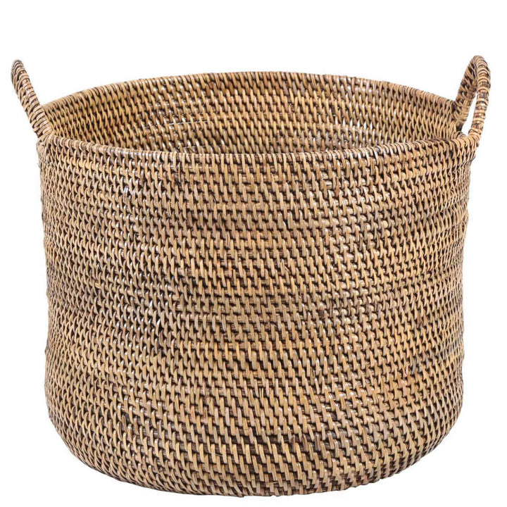 Panier en rotin Elie marron avec poignée
