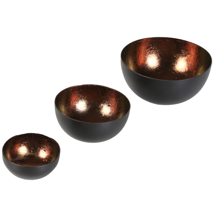 Set van 3 theelichthouders Meo bruin
