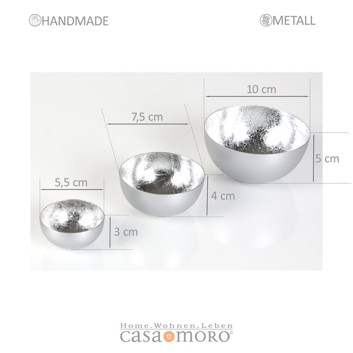 Set van 3 theelichthouders Meo zilver