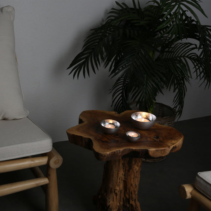 Set van 3 theelichthouders Meo zilver