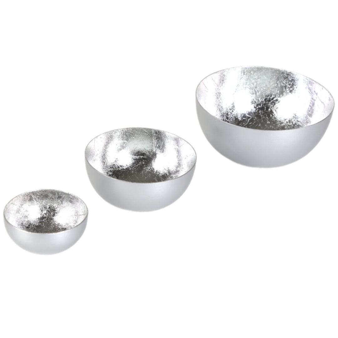 Set van 3 theelichthouders Meo zilver