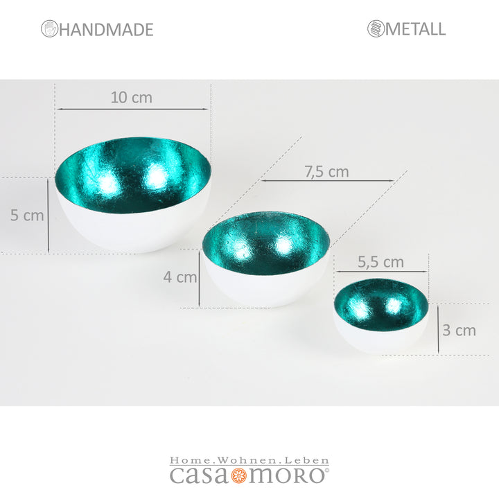 Set van 3 theelichthouders Meo Turquoise