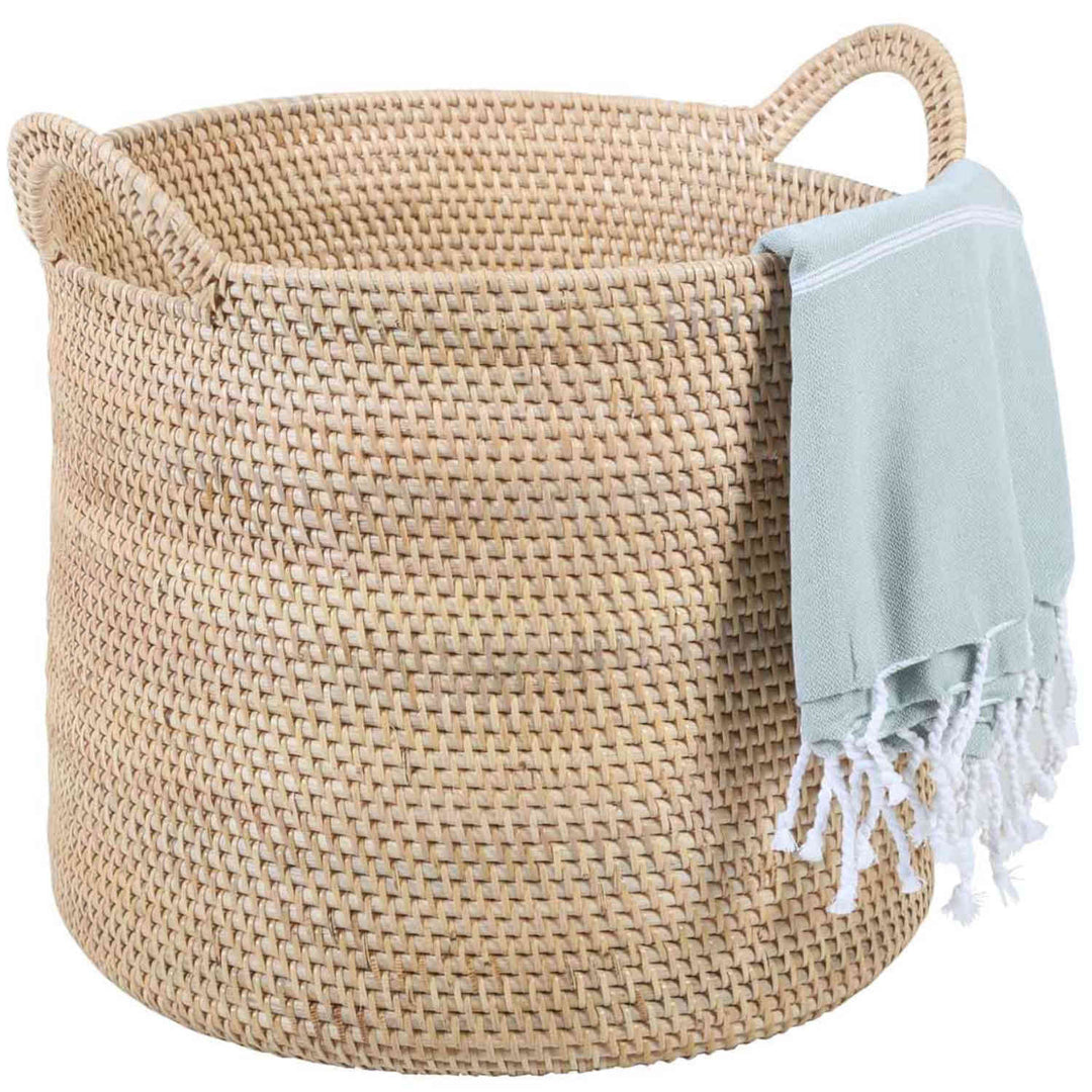 Panier en rotin Elie Nature avec poignée