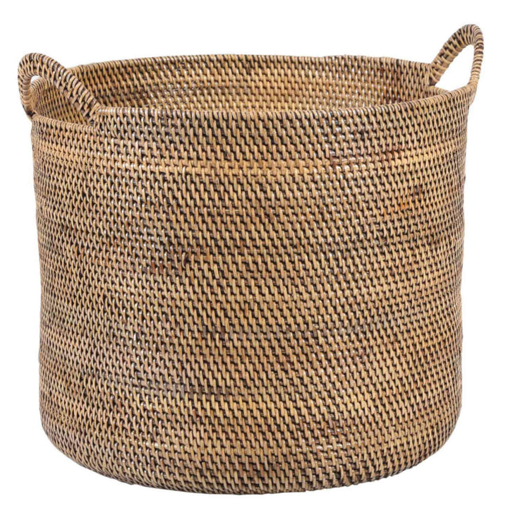 Panier en rotin Elie marron avec poignée