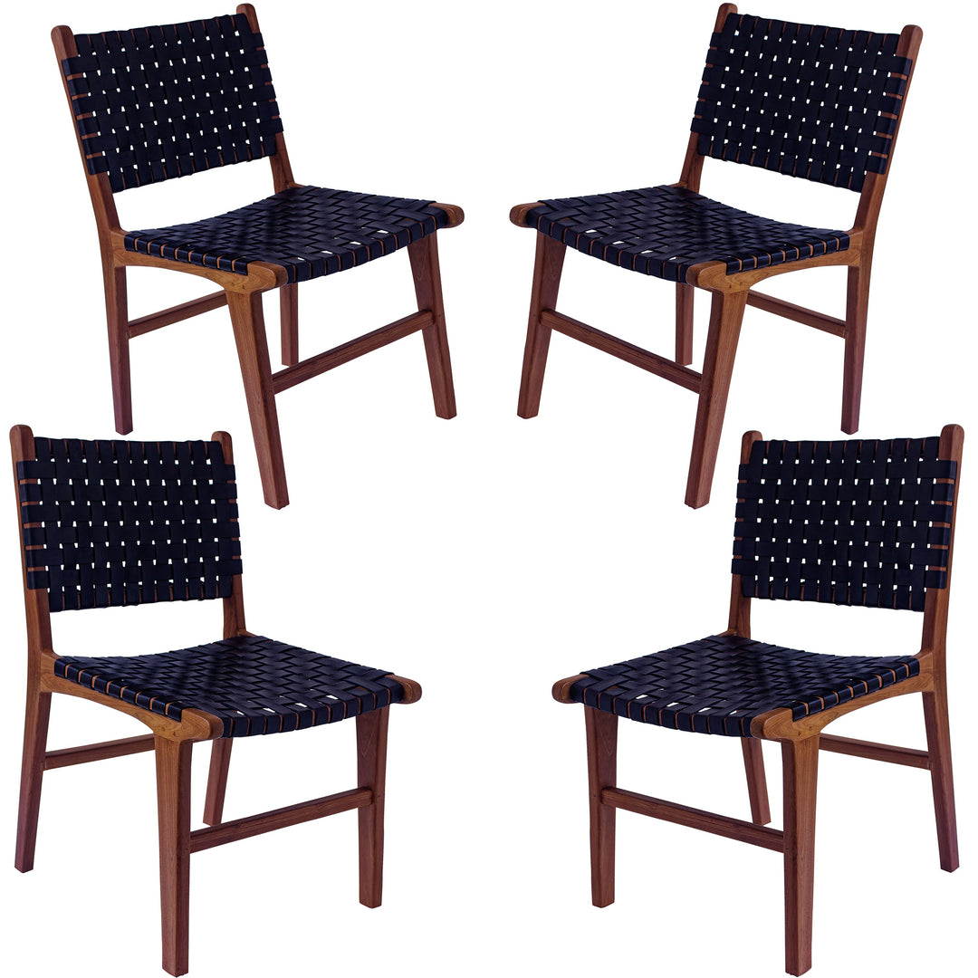 Eetkamerstoel zwart leer