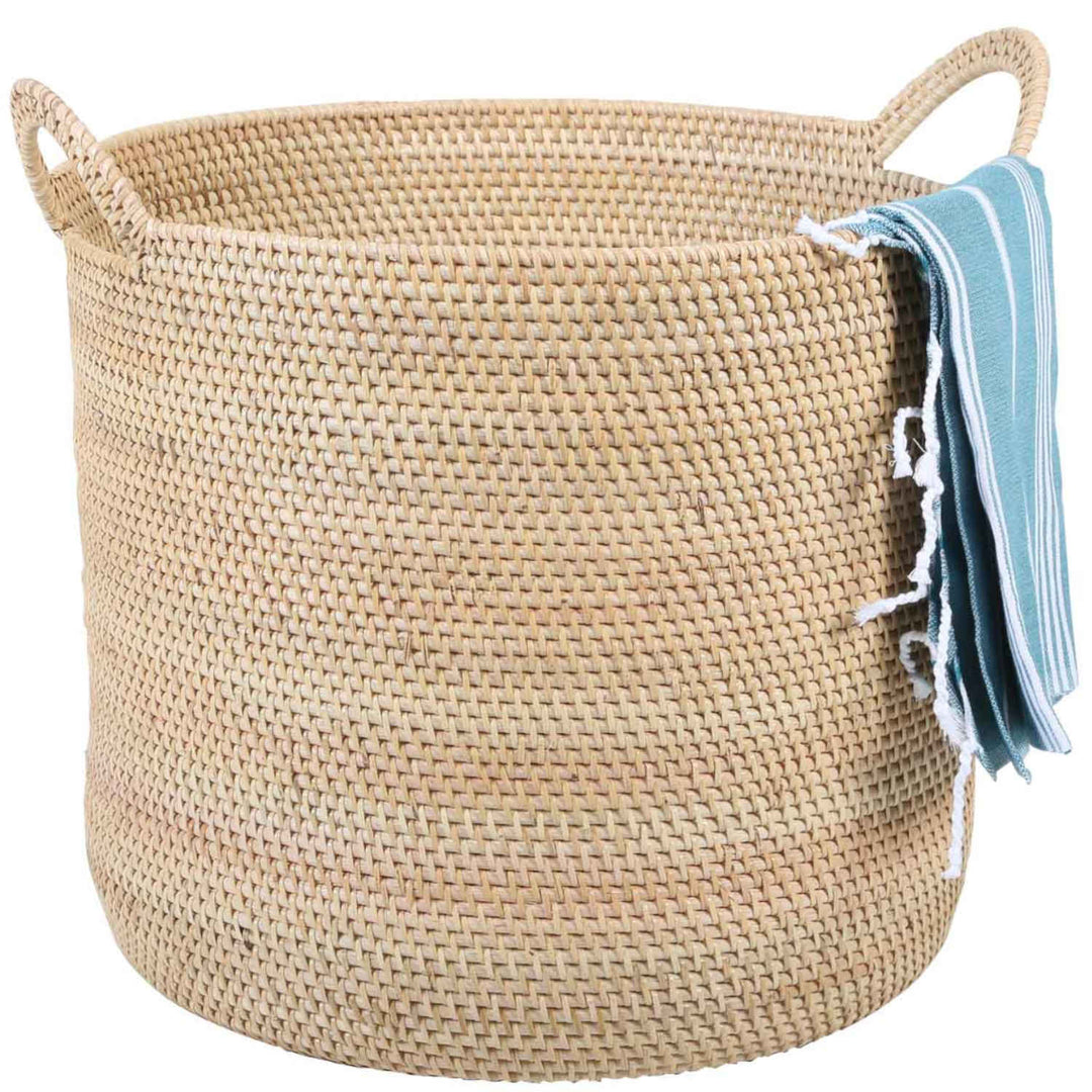 Panier en rotin Elie Nature avec poignée