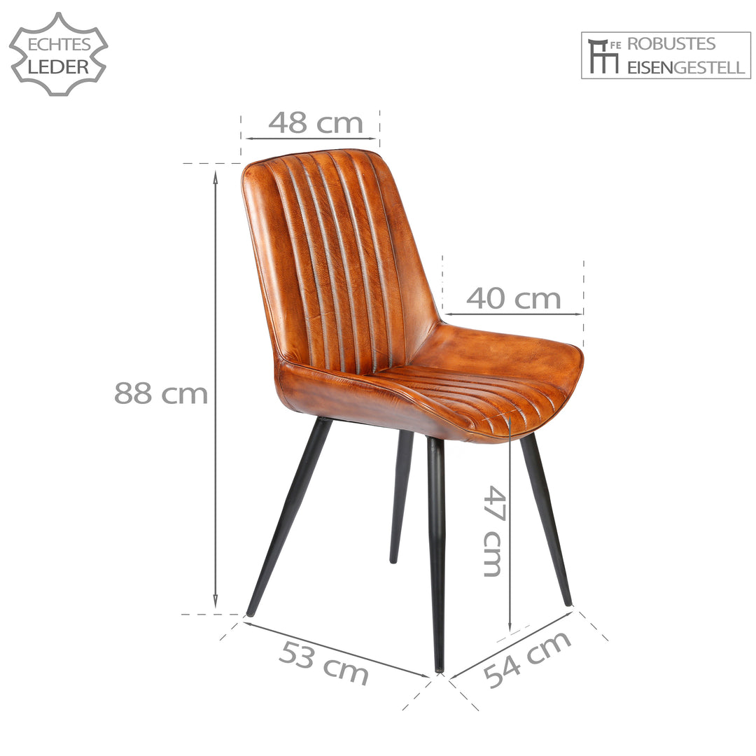 Chaise de salle à manger en cuir