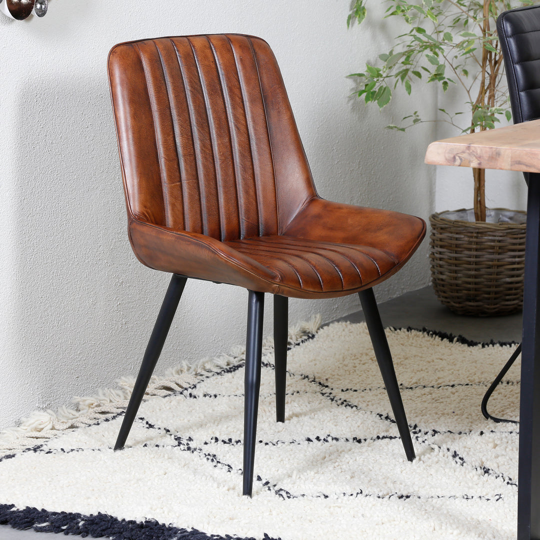 Chaise de salle à manger en cuir