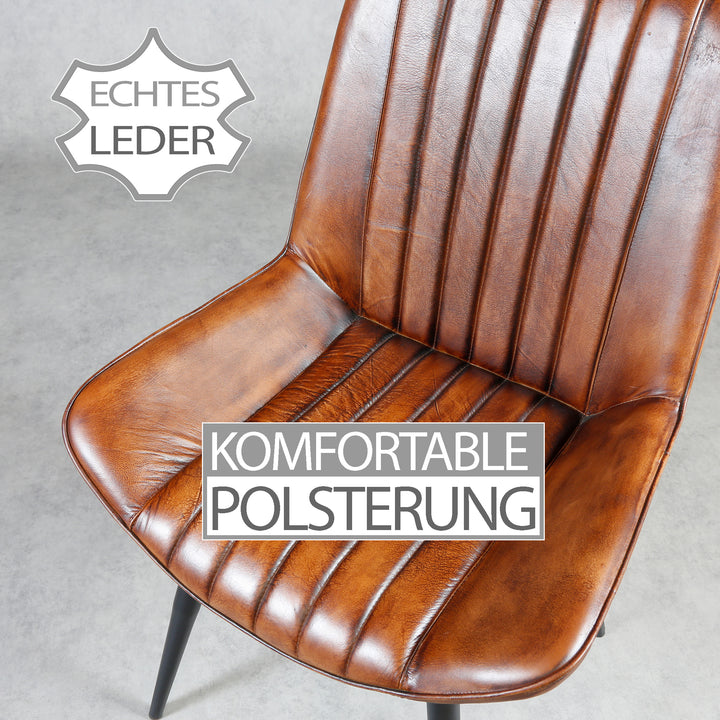 Chaise de salle à manger en cuir