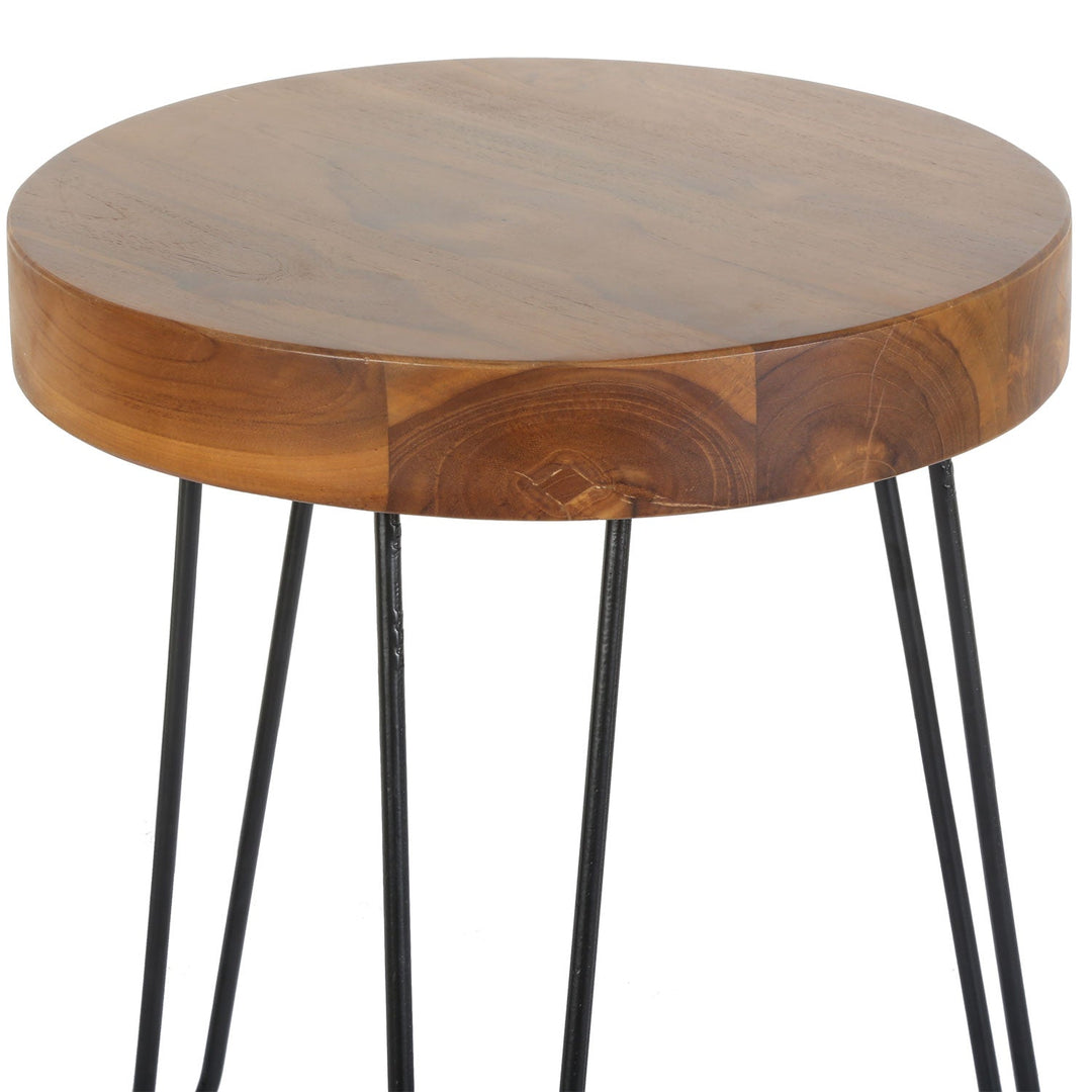 Teak bijzettafel Ella met haarspeldpoten