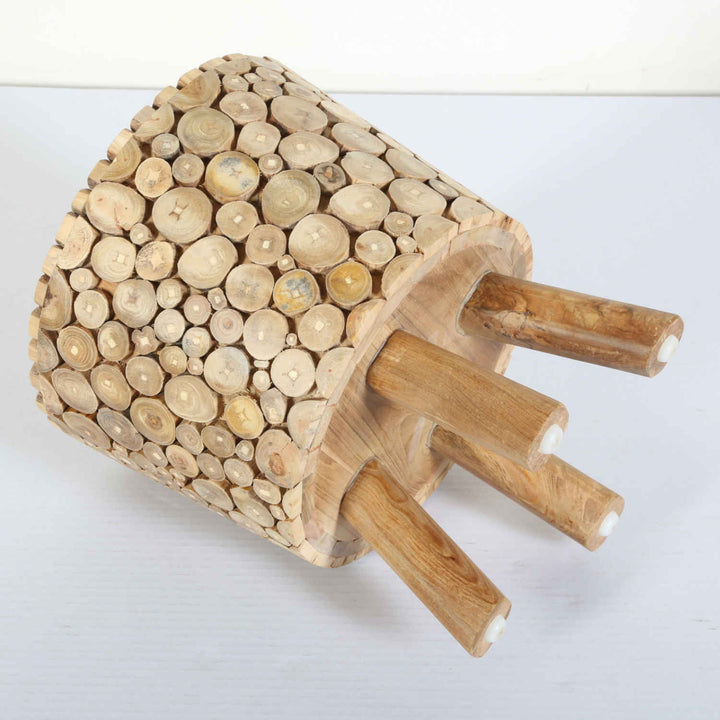 Teak Holz Hocker Merida