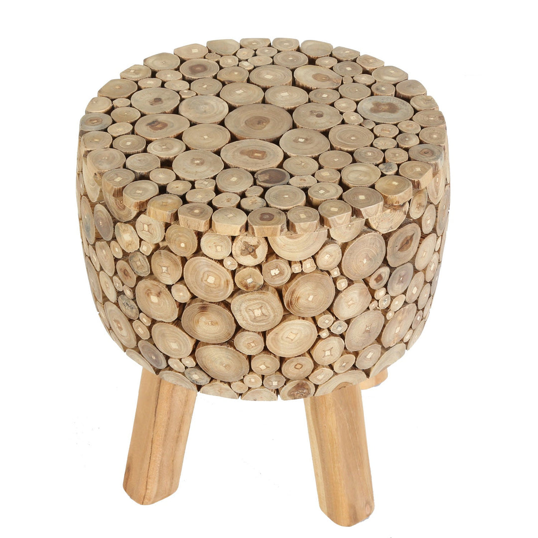 Tabouret en bois de teck Samira