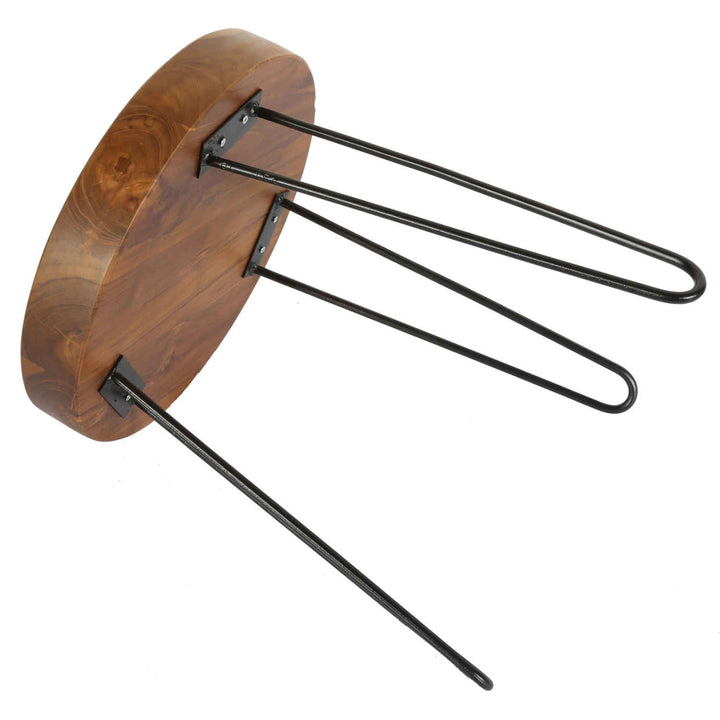 Teak bijzettafel Ella met haarspeldpoten