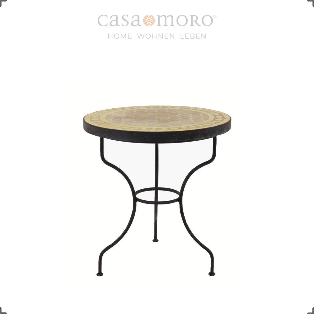 Zellige mozaïektafel Ø 45 cm – ideaal als opbergtafel of plantentafel op balkon of terras