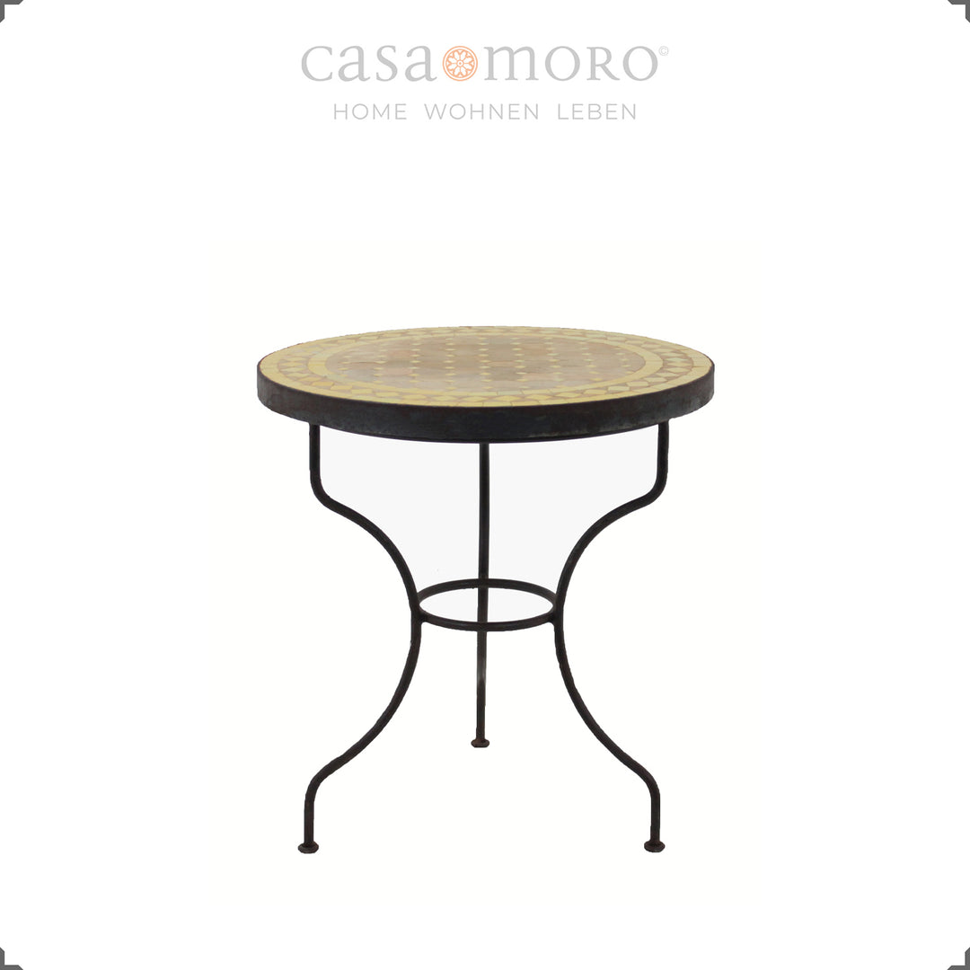 Zellige mozaïektafel Ø 45 cm – ideaal als opbergtafel of plantentafel op balkon of terras