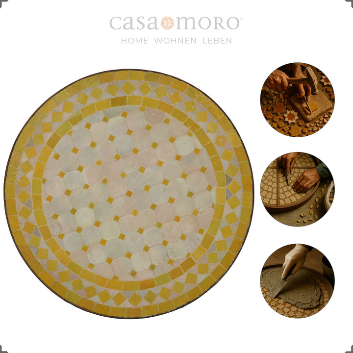 Bijzettafel met een doorzichtig gelakt smeedijzeren frame - stabiel, gemakkelijk schoon te maken, mobiel