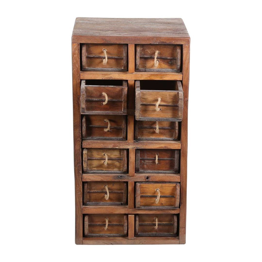 Oude baksteenvormige ladekast Balu