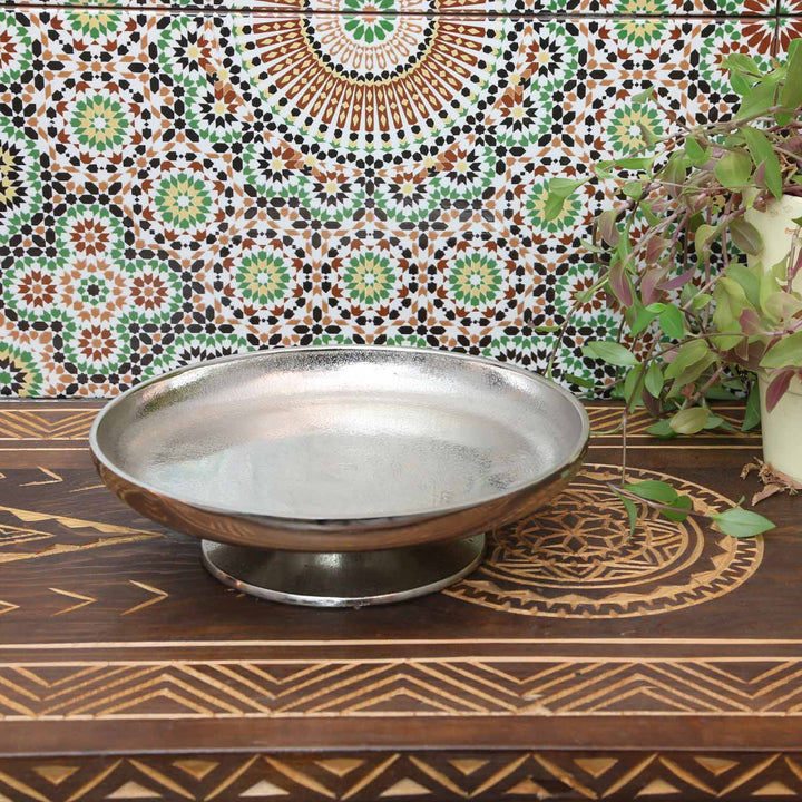 Taartplateau Livorno M zilver met voet