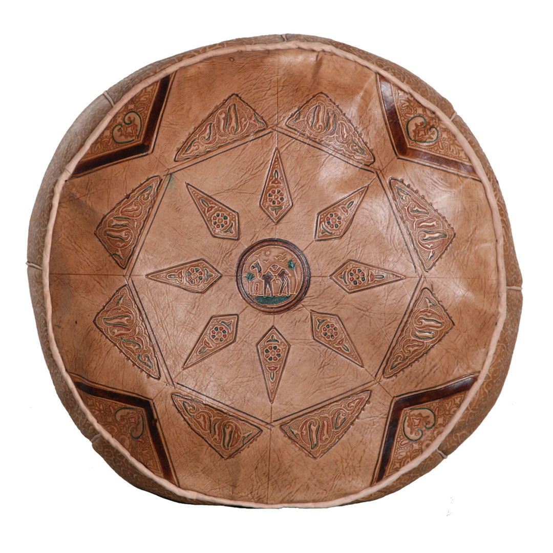Coussin d'assise arabe en cuir Chameau 01