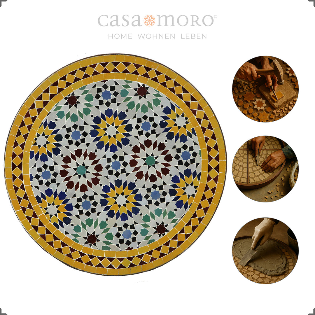 Table de patio avec structure en fer forgé laquée transparente - stable et protégée contre les intempéries