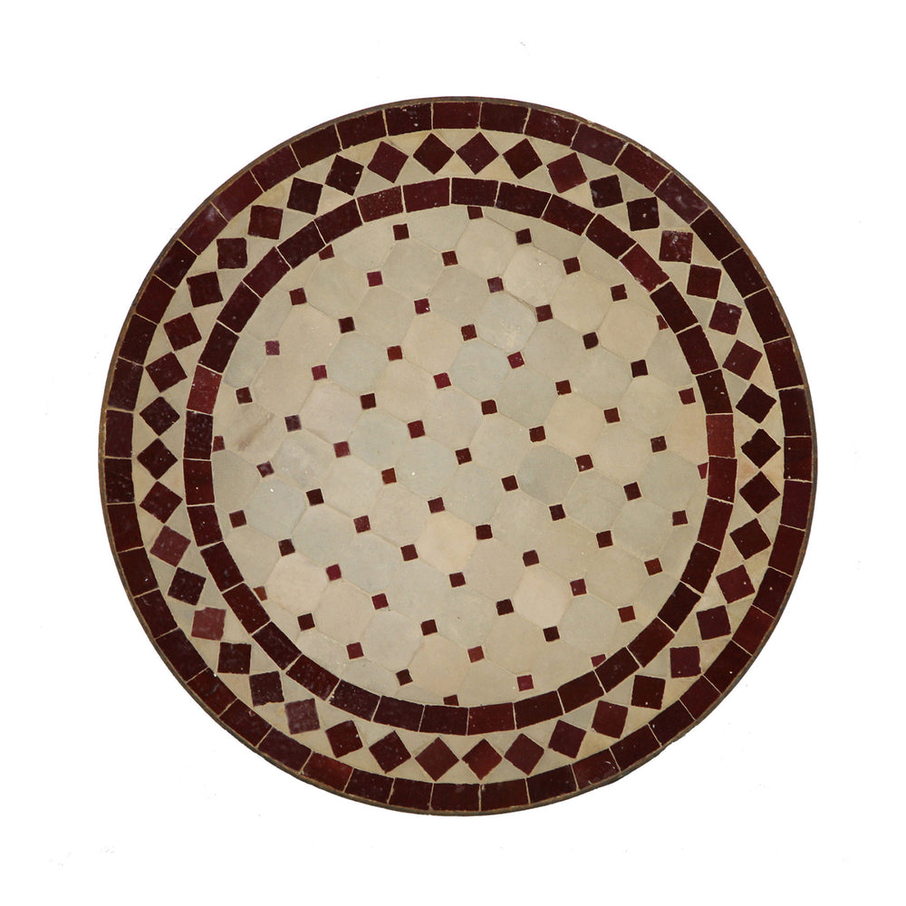 Table d'appoint étroite 45 cm avec mosaïque Zellige, ronde et faite main pour salon ou balcon