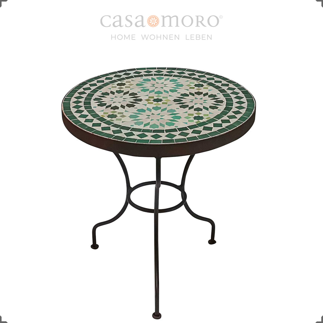 Table d'appoint ronde avec cadre en fer forgé laqué transparent - polyvalente