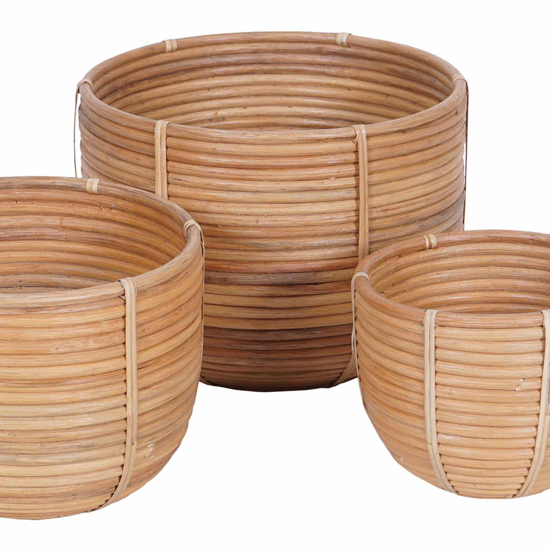 Panier à fleurs en rotin Cinta lot de 3