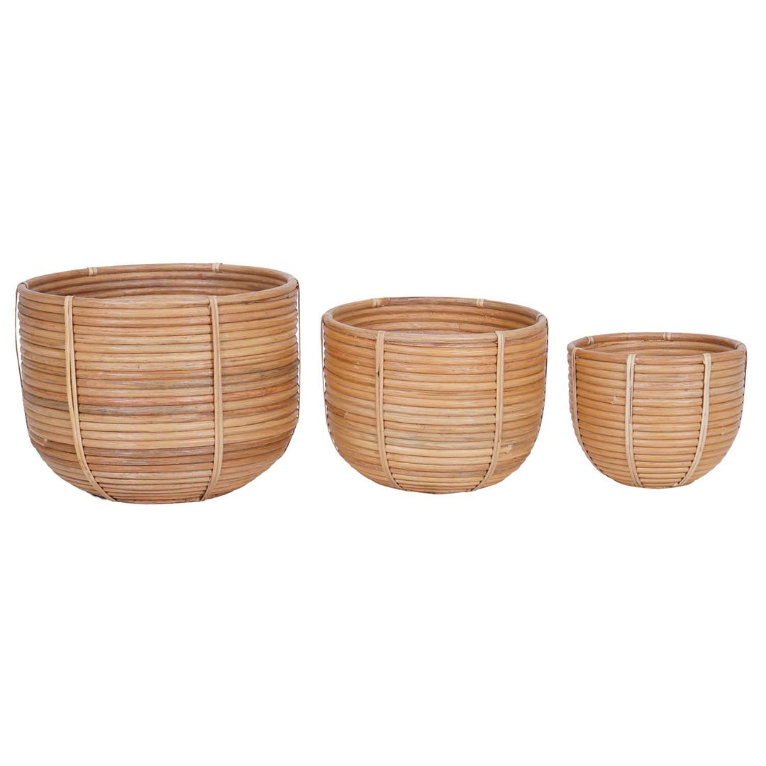 Panier à fleurs en rotin Cinta lot de 3