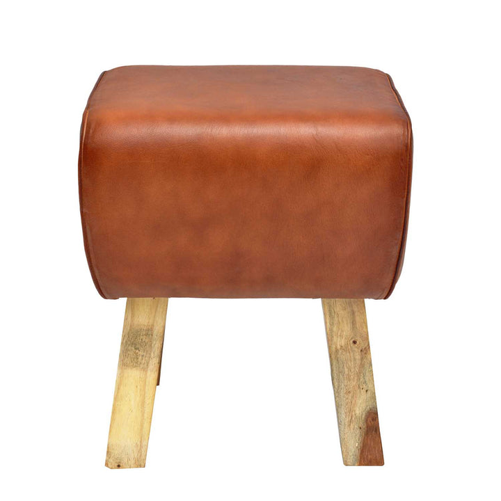 Tabouret en cuir véritable Tejas