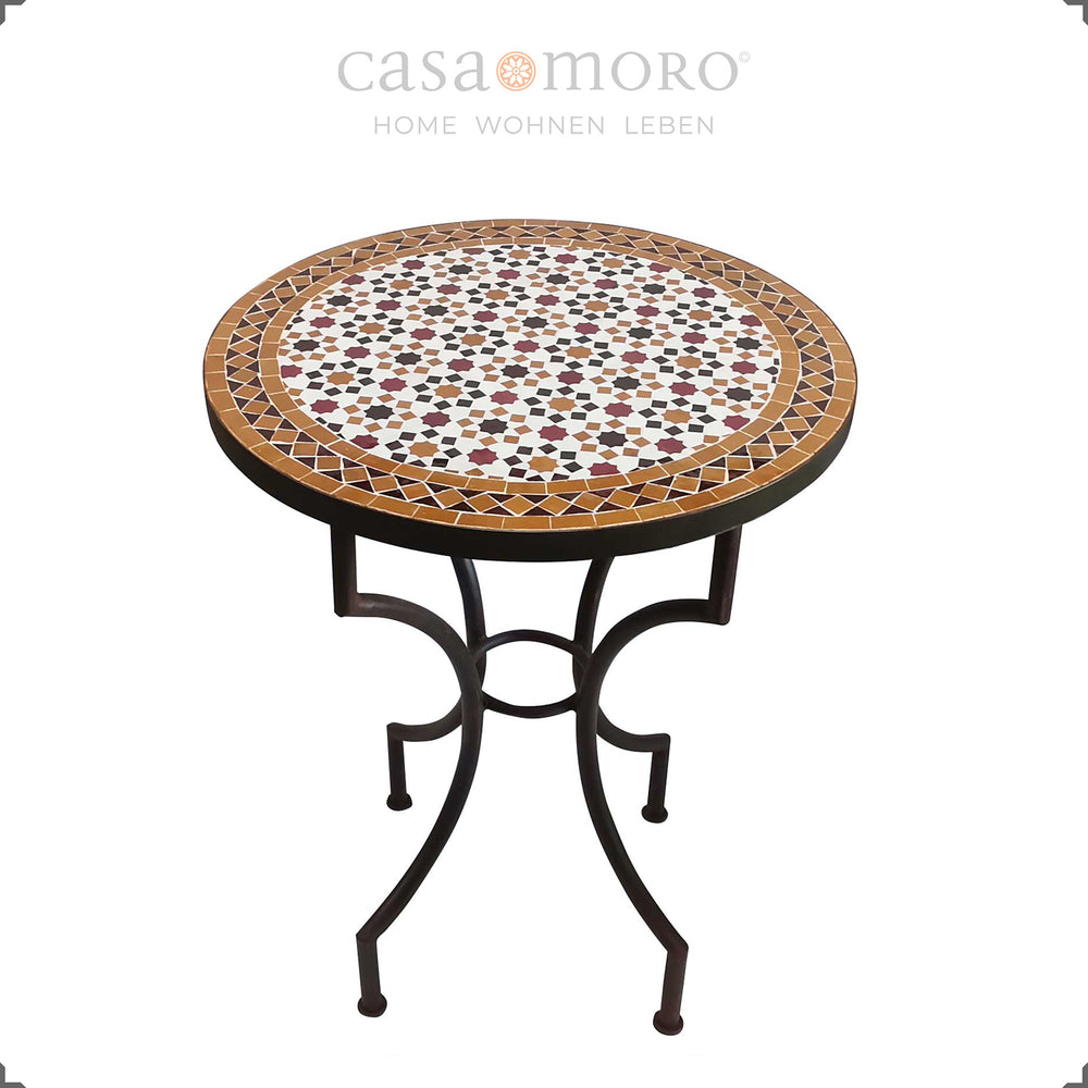 Table bistro artisanale au motif de carrelage oriental - idéale pour deux personnes