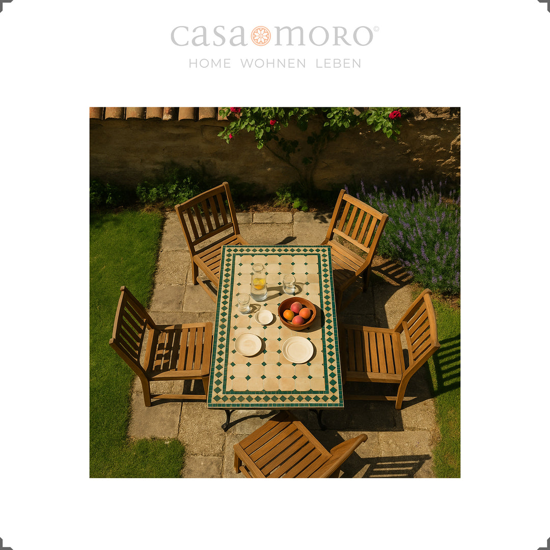 Grande table à manger pour le jardin, la terrasse, la salle à manger, le salon ou le balcon