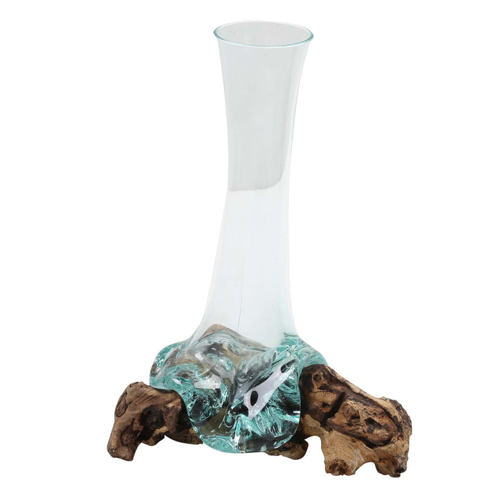 Glasvase auf Wurzelholz A26