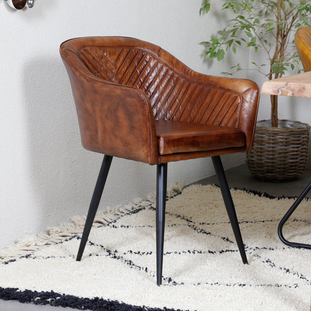 Leren fauteuil bruin
