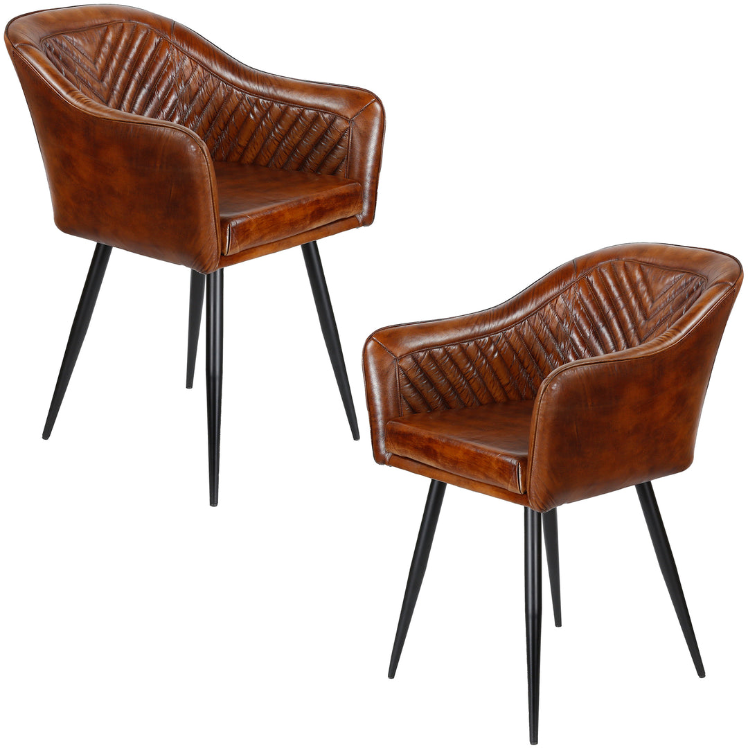 Leren fauteuil bruin