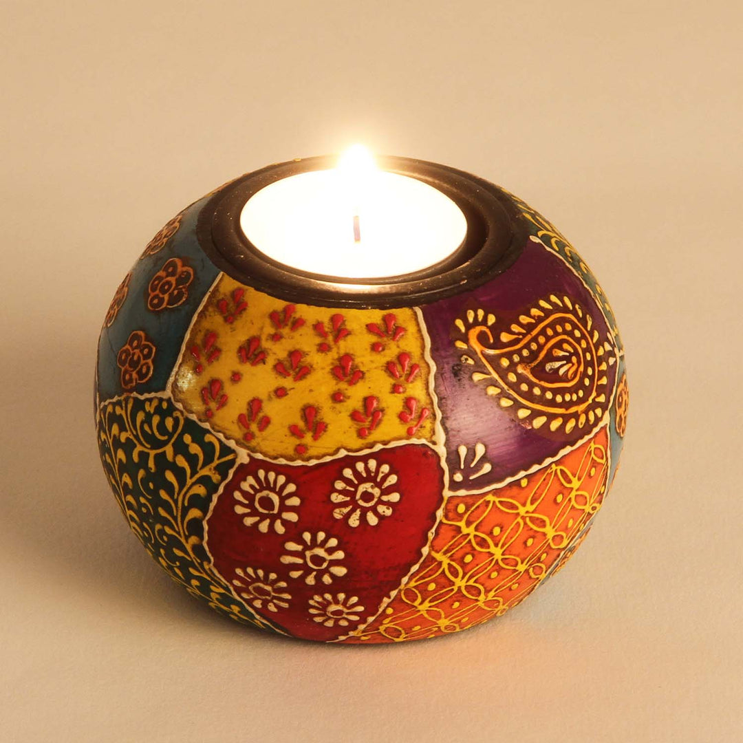 Handbemalte Teelichthalter Anila 3er Set