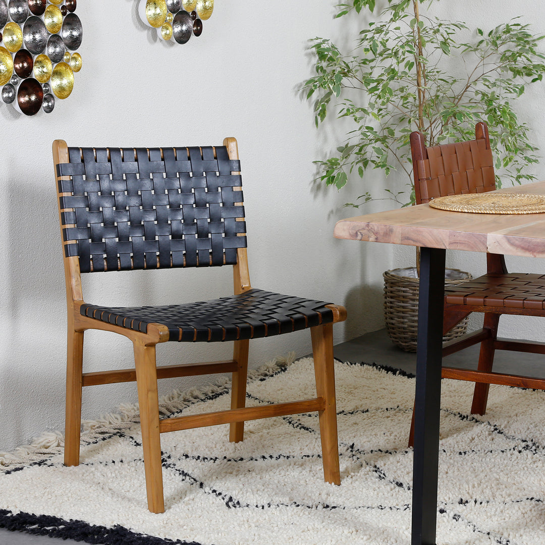 Eetkamerstoel zwart leer