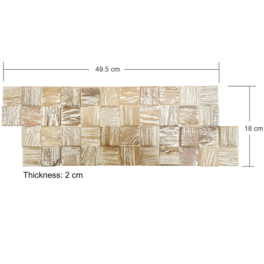 Revêtement mural en bois White Washed Cube