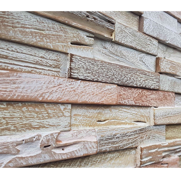 Revêtement mural en bois White Washed Coral