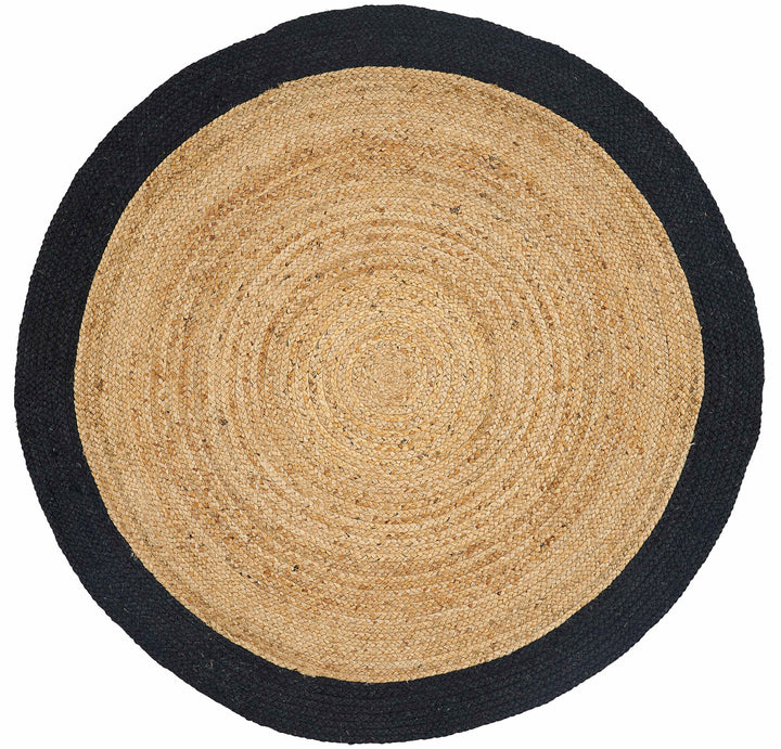 Jute tapijt Tamani zwart naturel