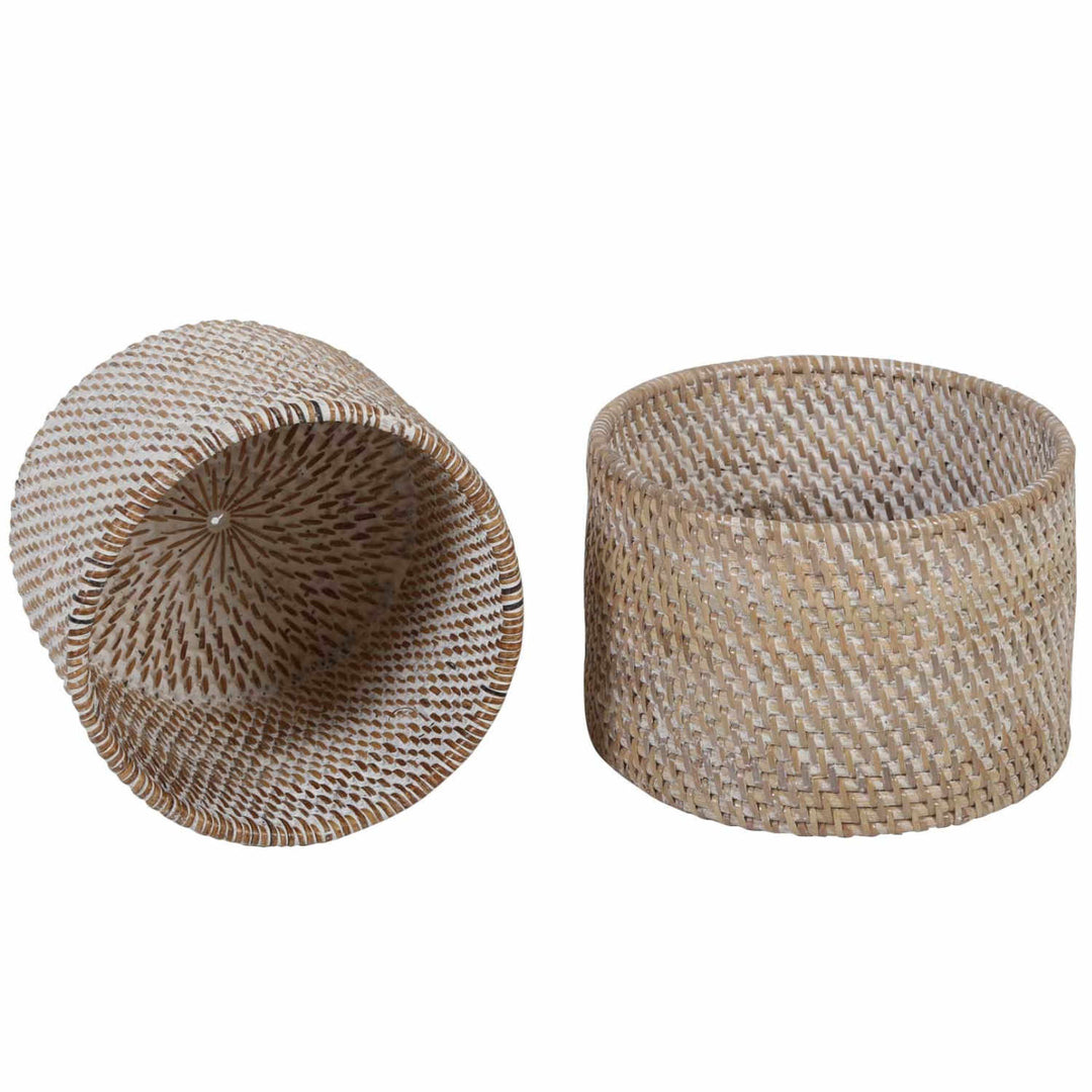 Panier à couverts Lilia White washed