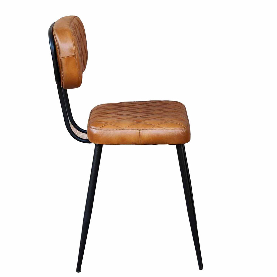 Leren stoel Sofia Cognac 2-delige set