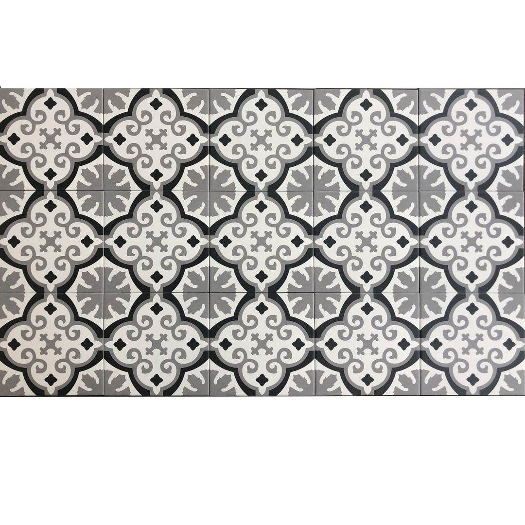 Marokkaanse tegels 20x20 cm – grijszwart